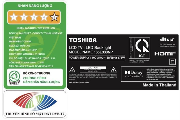 Smart Tivi Toshiba 4K 65 Inch 65E330NP